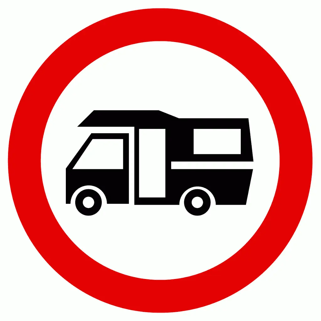 Passing Entering prohibited Wild Camping in Spain Vanlife Campervan Camping in Spain Fiat Ducato motorhomes caravans parking road signs