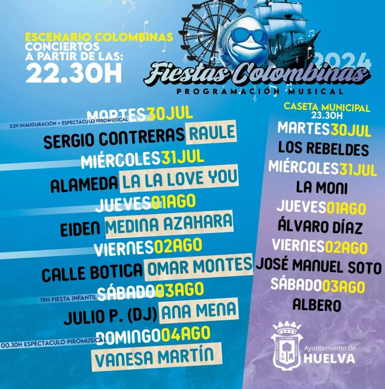 Events Huelva 2024 Concerts Fiestas Colombinas What to do